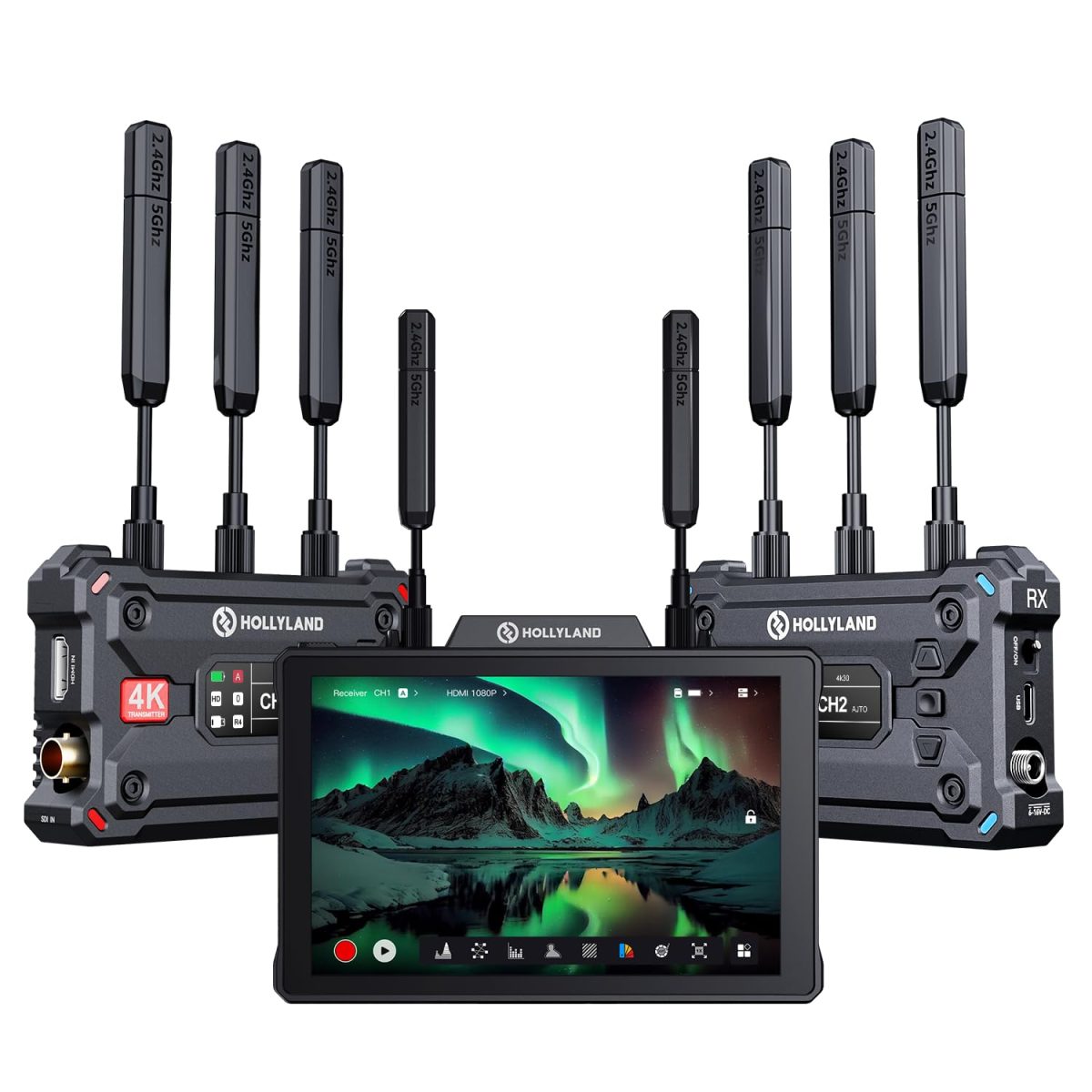 Hollyland Pyro 7 With Pyro S Wireless Transceiver Monitor