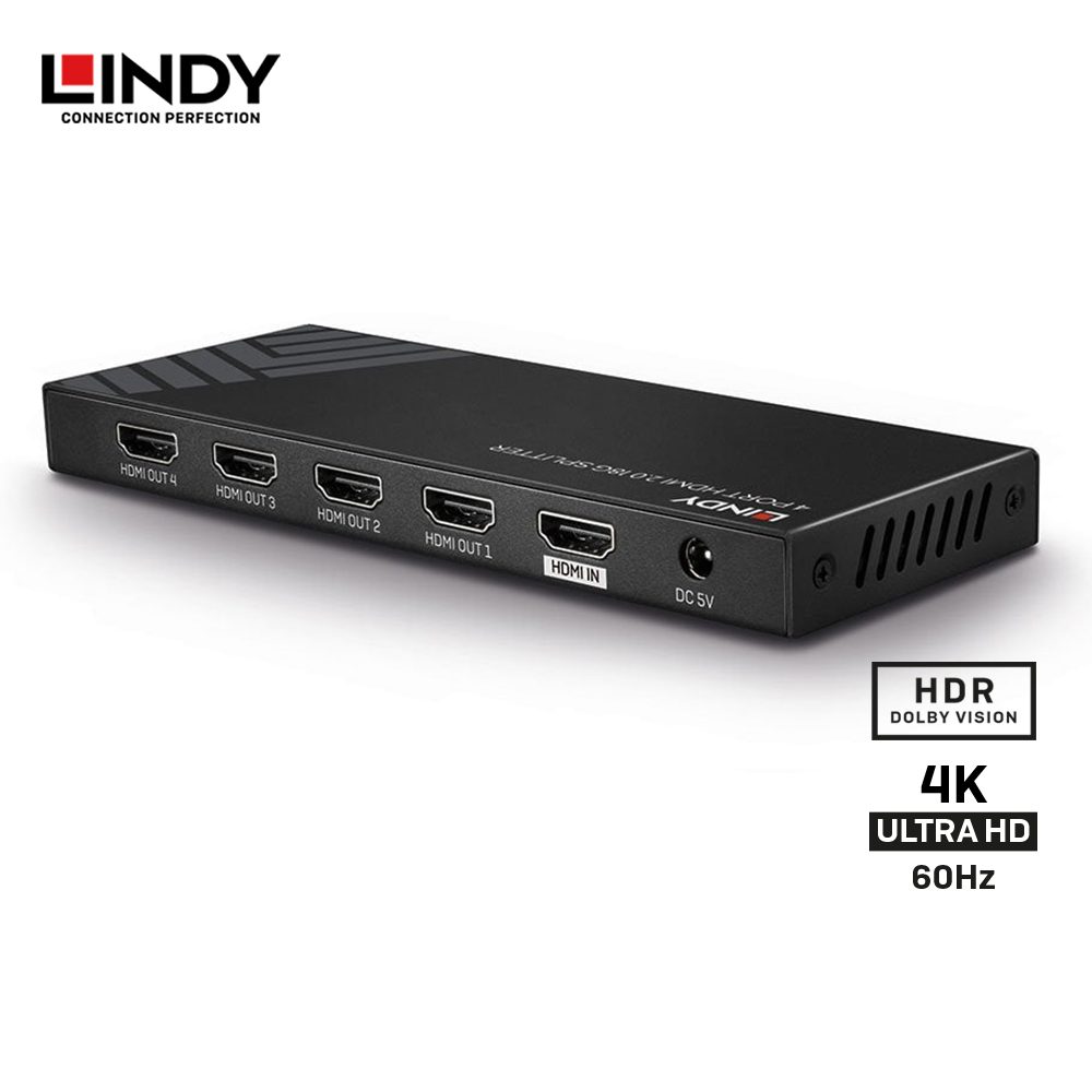 Lindy Splitter HDMI 2.0 4 Port 18G - 38236
