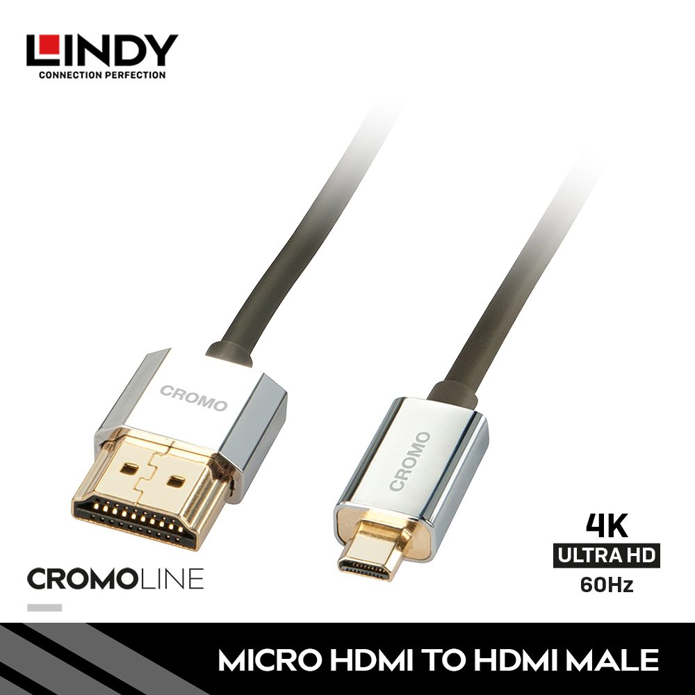 Lindy Kabel Micro HDMI to HDMI 2.0 Cromo - 41680/41681/41682