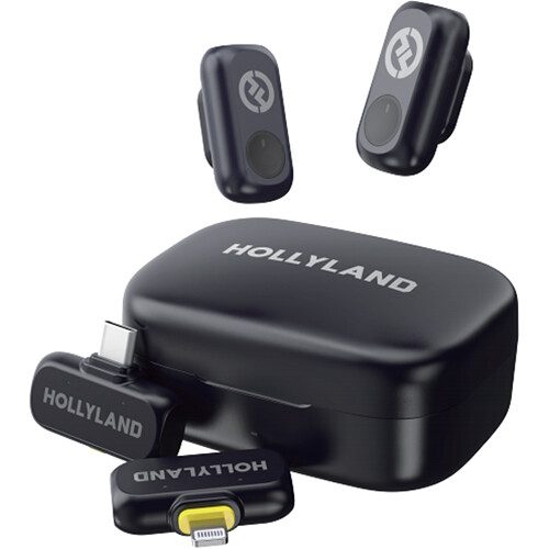 Hollyland LARK A1 Combo 2-Person Wireless Microphone with USB-C and Lightning Connectors for Mobile Devices