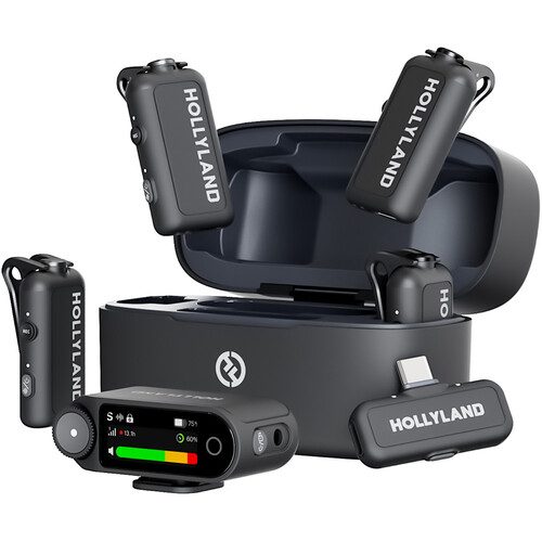 Hollyland LARK MAX 2 Combo 4-Person Wireless Microphone for Cameras and Mobile Devices (Tipe C)