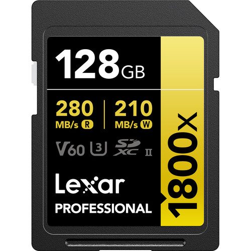 LEXAR Memory Card SDXC 1800x UHS-II GOLD Series Speed Up To W 210MB/s R 280 MB/s