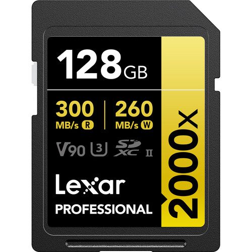 Lexar SDXC Memory Card 2000x UHS-II Speed Up to R 300 MB/s W 260 MB/s