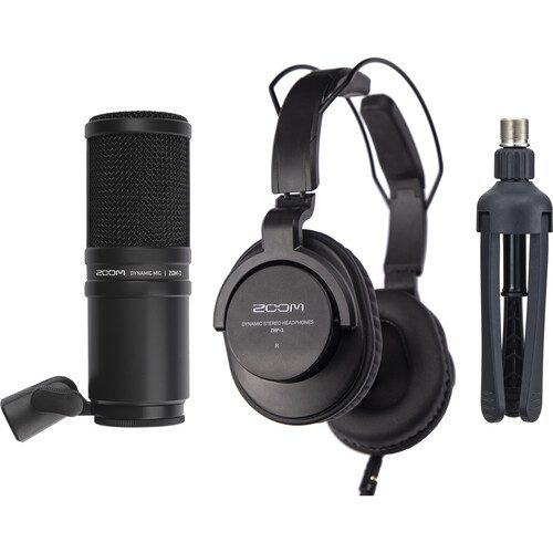 Zoom ZDM-1 Podcast Mic Pack with Headphones, Windscreen, XLR, and Tabletop Stand ZDM1PMP
