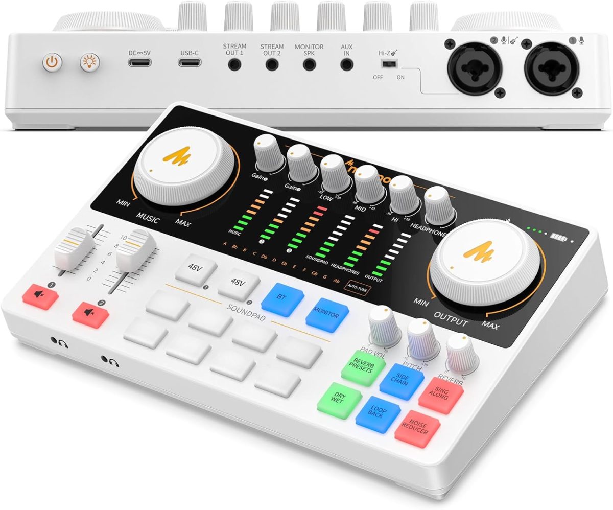 MAONO AU-AME2 GEN2 Mixer Audio Interface Sound Card with Dual XLR Input