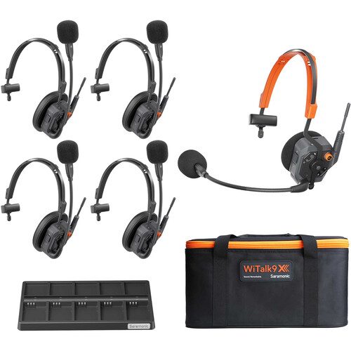 Saramonic WiTalk9X-5S 5-Person Modular 1.9 GHz Wireless Single-Ear Headset Intercom