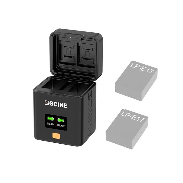 Zgcine Charging Case USB-C PD Fast Dual Charger for Camera Battery