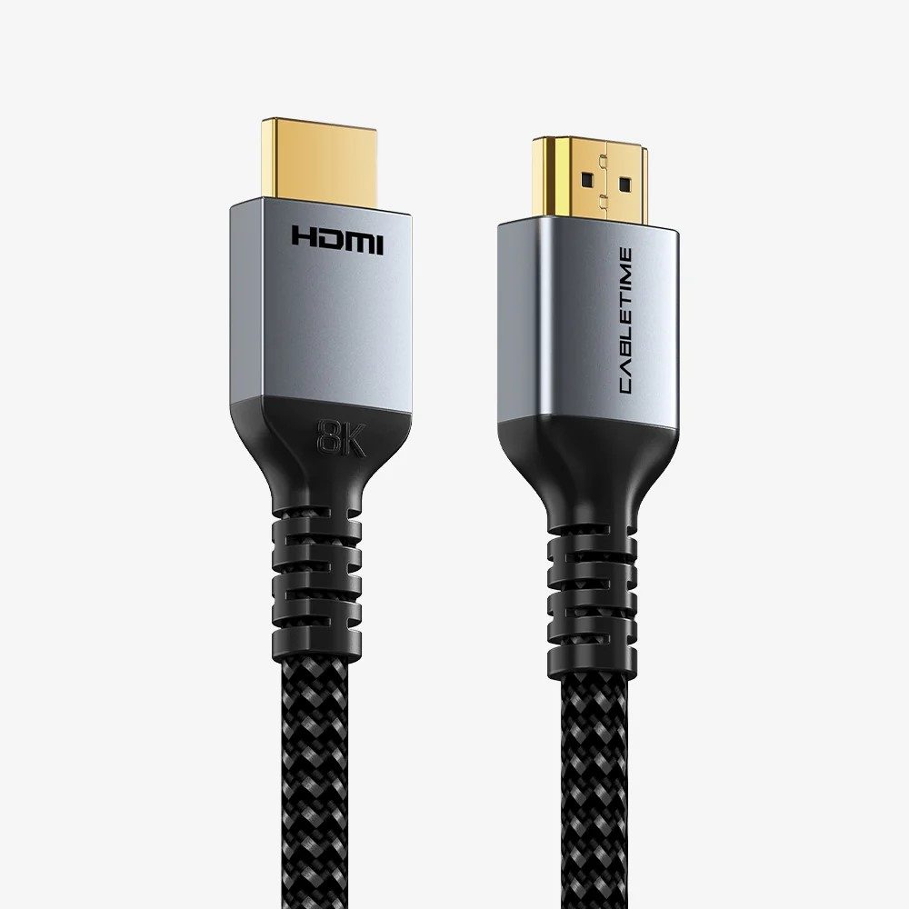 Cabletime Kabel HDMI 8K 2.1 Male to Male Braided